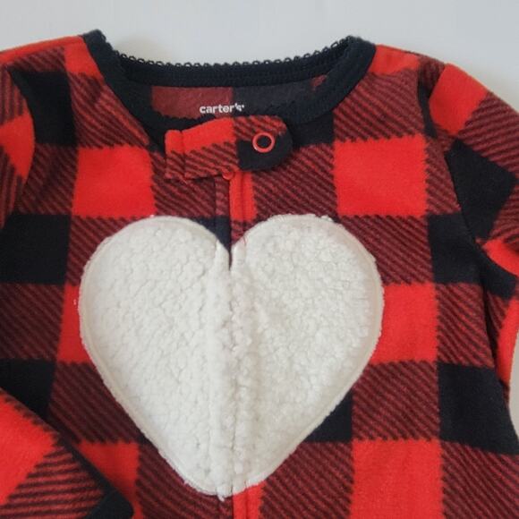 Carter's Baby Microfleece Buffalo Plaid Sleep & Play Footie Size 3M Christmas - Picture 2 of 5